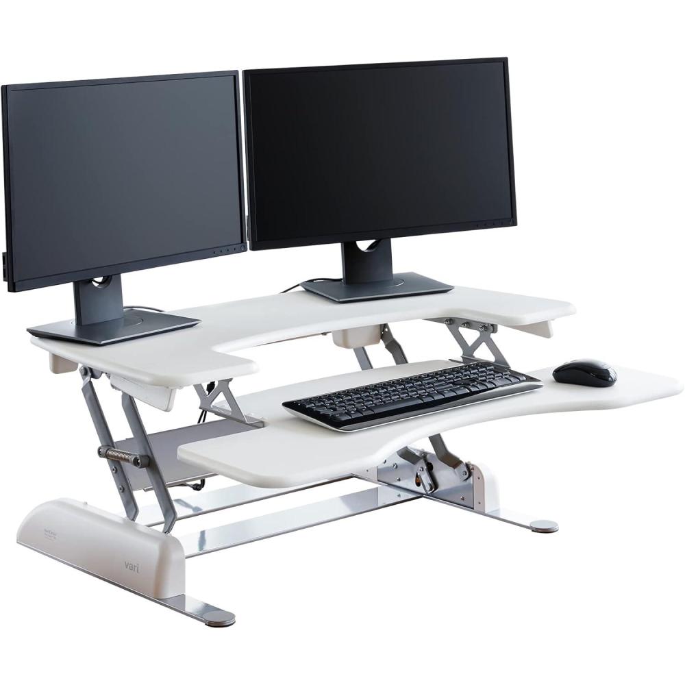 imageVari  VariDesk Pro Plus 36  Dual Monitor Standing Desk Converter  Adjustable Desk Riser with 11 Height Settings  Stand Up Home Office Workstation  Rising Desk with Spring Loaded Lift BlackWhite