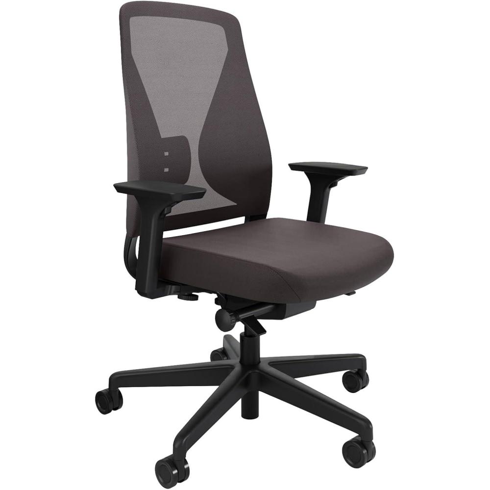 imageVari TempurPedic Ergonomic Office Chair  Mesh Back Desk Chair with Adjustable Lumbar Support Recline Seat Depth ampamp Swivel Wheels for Home Office BlackBlackDark Grey