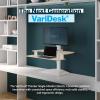 VARI VariDesk Premier Electric Converter -All-in-One Standing Desk Height Adjustable Riser with USB-A and USB-C – Ideal for Home Office Workspace – Dual Monitor Mount Computer Workstation (Black)(Light Wood)