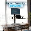 VARI VariDesk Premier Electric Converter -All-in-One Standing Desk Height Adjustable Riser with USB-A and USB-C – Ideal for Home Office Workspace – Dual Monitor Mount Computer Workstation (Black)(Walnut)