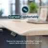 Vari ComfortEdge 80×60 L-Shape Electric Standing Desk – Height Adjustable Sit-Stand VariDesk for Corner Office with Reversible Left/Right Design + Espresso Wood Top/Slate Legs (Ships in 3 Boxes)(Light Wood)