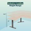 Vari ComfortEdge 80×60 L-Shape Electric Standing Desk – Height Adjustable Sit-Stand VariDesk for Corner Office with Reversible Left/Right Design + Espresso Wood Top/Slate Legs (Ships in 3 Boxes)(Light Wood)