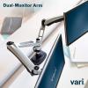 Vari Dual Monitor Arm – VESA Monitor Mount w/ 360 Degree Adjustment – Monitors up to 27 inches, 19.8 lbs – Double Monitor Arms with Full Adjustability – Computer Monitor Stand for Home or Office(Dual-Monitor Arm)