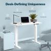 Vari Essential Electric Standing Desk for Home Office – 48×24 Sit-Stand VariDesk, 4 Memory Height Presets, 2-Piece Laminate Wood Top, Sturdy T-Style Legs, Supports 150 Lbs + Easy Assembly (White)