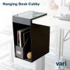 Vari Hanging Desk Cubby – Under Desk Easy Mount Office Organizer & File Storage Holder – Durable Powder-Coated Steel with Writable Glass Marker Board – Ideal Home or Office Accessory – 50 lb Capacity
