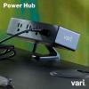 Vari Power Hub – Desk Mount Power Charging Station with Multiple Outlets – 5 AC Outlets, 2 USB Ports, 12″ Cord – Fast Charging for Work, Home Office, or Dorm – Easy Install with No Tools Needed(Power Hub)