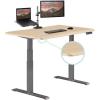 imageVari ComfortEdge 72x30 Inch Electric Standing Desk  Height Adjustable Large Office Sit Stand VariDesk with Sloped Edge Memory Presets 180 LB Capacity  ToolFree Assembly BlackLight Wood Top  Slate Legs