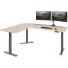 Vari ComfortEdge 80×60 L-Shape Electric Standing Desk – Height Adjustable Sit-Stand VariDesk for Corner Office with Reversible Left/Right Design + Espresso Wood Top/Slate Legs (Ships in 3 Boxes)(Light Wood)