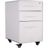 Vari File Cabinet for Office Storage with Three Drawers – Roll & Lock Caster Wheels (White)(White)