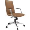 imageVari Summit High Back Executive Desk Chair with Wheels  Sleek Modern Design for Home Office Faux Leather Design Lumbar Support Height Adjustable for SitStand Desks  No Tool Assembly Toffee