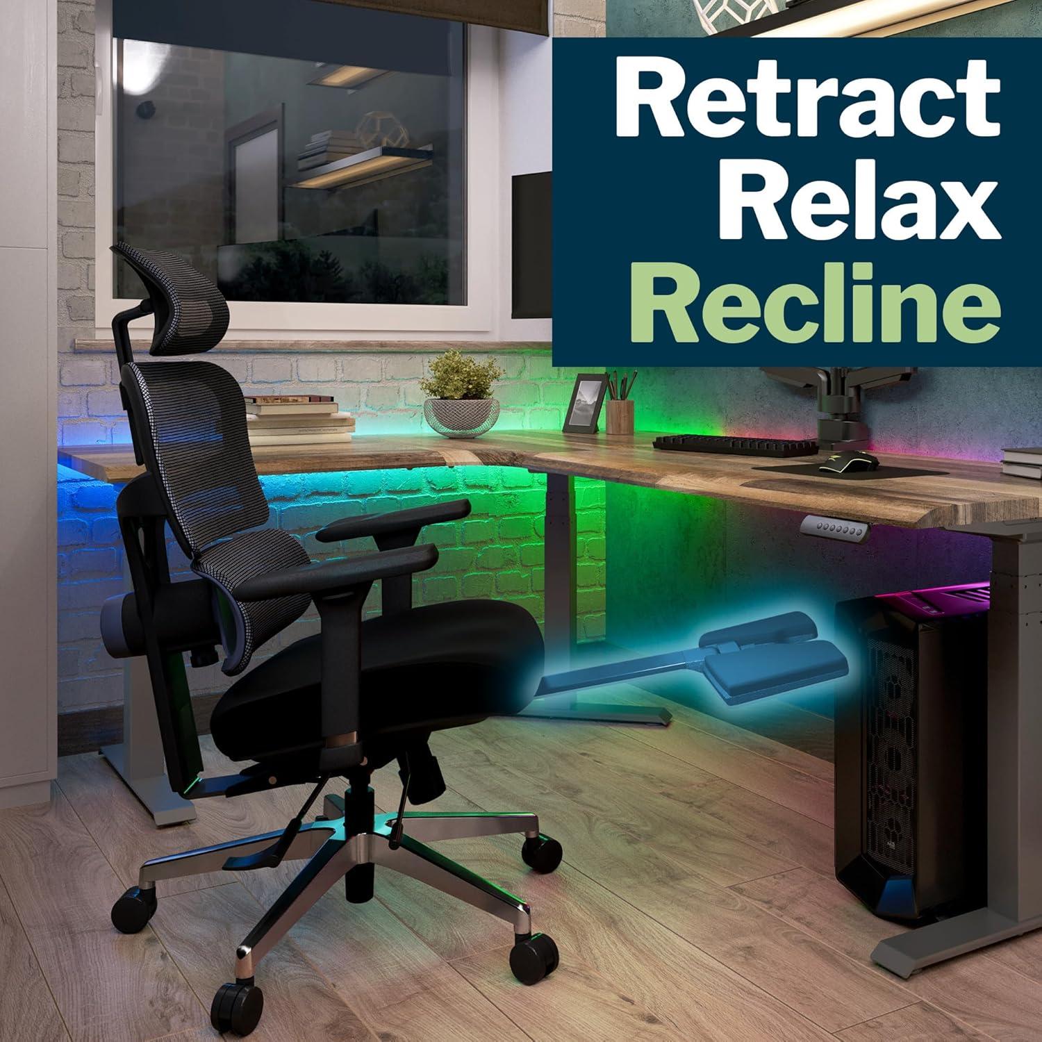 imageVari ComfortFlex Office Chair  Ergonomic Chair with Dynamic Lumbar Support  Adjustable Headrest and Retractable Leg Rest  Fully Customizable for Home or Office