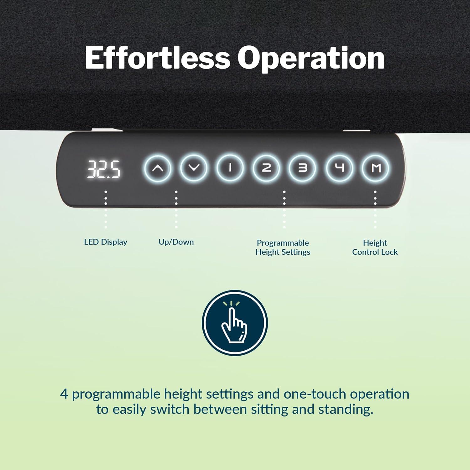 imageVari Essential Electric Standing Desk for Home Office  48x24  White BlackBlack