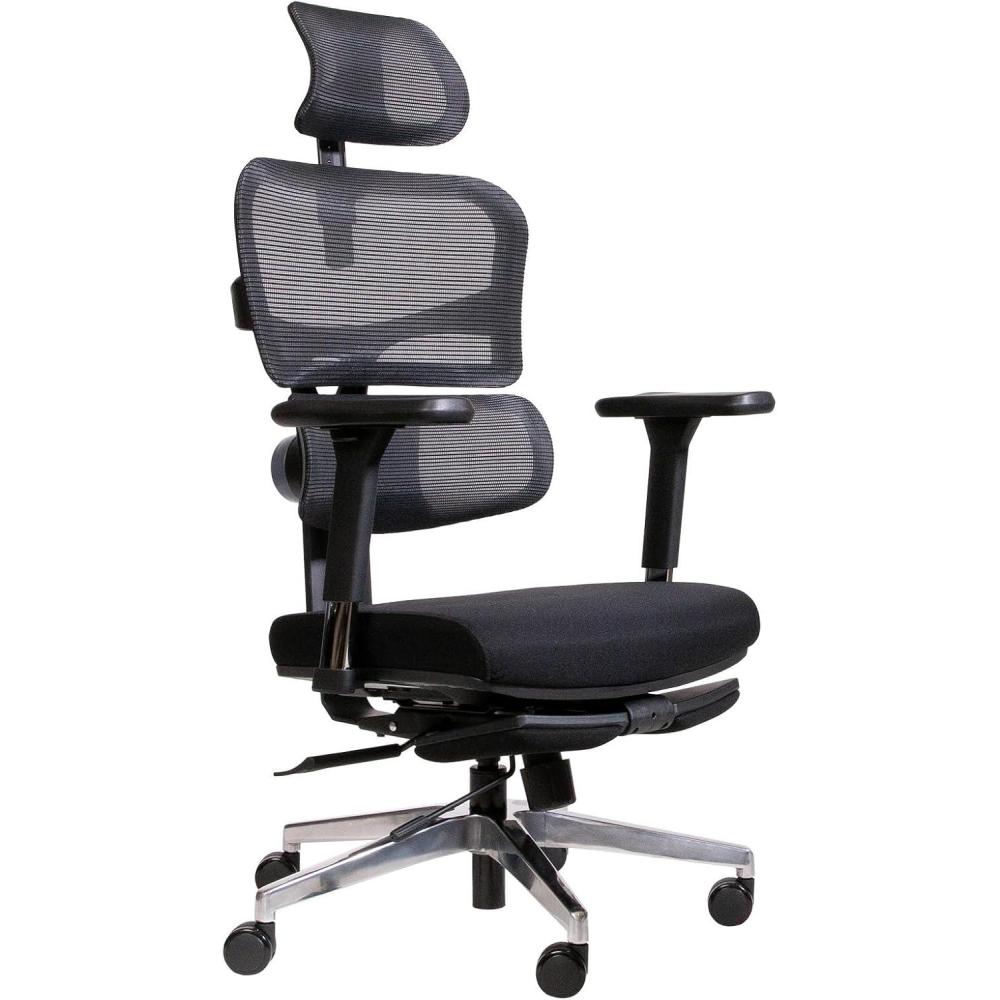 imageVari ComfortFlex Office Chair  Ergonomic Chair with Dynamic Lumbar Support  Adjustable Headrest and Retractable Leg Rest  Fully Customizable for Home or Office
