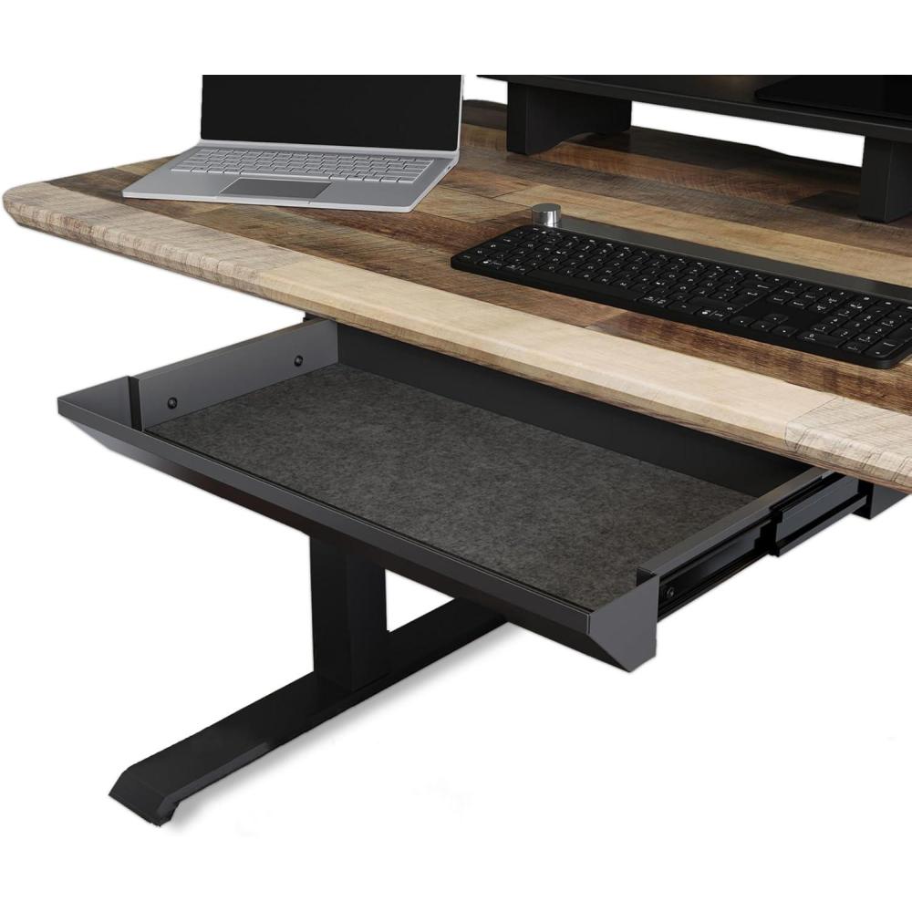 imageVari Steel Under Desk Storage Organizer with Drawer  Slim Hanging File Storage Shelf and Stationary Tray  Easy Assembly  Home Office VariDesk Accessory  Black 1339quot x1 929quot x 945quotUndermount Drawer