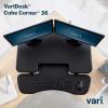 Vari – VariDesk Cube Corner 36 – Cubicle Standing Desk Converter for Dual Monitors – Home Office Desk with 11 Height Adjustable Settings, Spring-Assisted Lift, Weighted Base – Fully Assembled, Black(36)