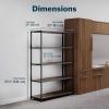 Vari 5-Tier Open Shelf Unit – Laminate Shelving and Steel Frame, Tall Wide Storage Organizer for Home, Office, Living Room – Slim, Sturdy, and Stylish Modern Design – Easy Assembly – Walnut(Walnut)