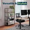 Vari 5-Tier Open Shelf Unit – Laminate Shelving and Steel Frame, Tall Wide Storage Organizer for Home, Office, Living Room – Slim, Sturdy, and Stylish Modern Design – Easy Assembly – Walnut(Reclaimed Wood)