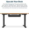 Vari Cable Management Tray – Under Desk Cord & Wire Organizer – Ideal for Home Office Sit Stand Desks – Fits Adjustable Electric Standing Desk 48×30, 60×30, 60×24, 72×30 – Easy Assembly (Black)(Black)