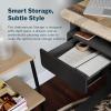 Vari Steel Under Desk Storage Organizer with Drawer – Slim Hanging File Storage Shelf and Stationary Tray – Easy Assembly – Home Office VariDesk Accessory – Black, 13.39″ x1 9.29″ x 9.45″(Under Desk Drawer)