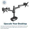 Vari Triple Monitor Arm – VariDesk 3 Computer Monitor Mount Accessory – VESA Compatible Stand with 180 Degree Adjustment – Heavy Duty Articulating Arm – Black(Dual-Monitor Arm 180)