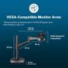 Vari Triple Monitor Arm – VariDesk 3 Computer Monitor Mount Accessory – VESA Compatible Stand with 180 Degree Adjustment – Heavy Duty Articulating Arm – Black(Dual-Monitor Arm 180)