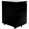 Vari Essential File Cabinet – Home Office Filing Cabinet with Three Drawers for Storage – Metal Storage Cabinet with Roll-and-Lock Caster Wheels & Lockable Top Drawer – Fully Assembled (Black)(Black)