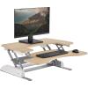 Vari VariDesk Pro Plus 36 Standing Desk Converter – 11 Height Settings + Spring Lift, 2 Tier Design, Keyboard Tray, Fits Desktops 36” Wide x 26.5″ Deep – Delivers Fully Assembled (Light Wood)