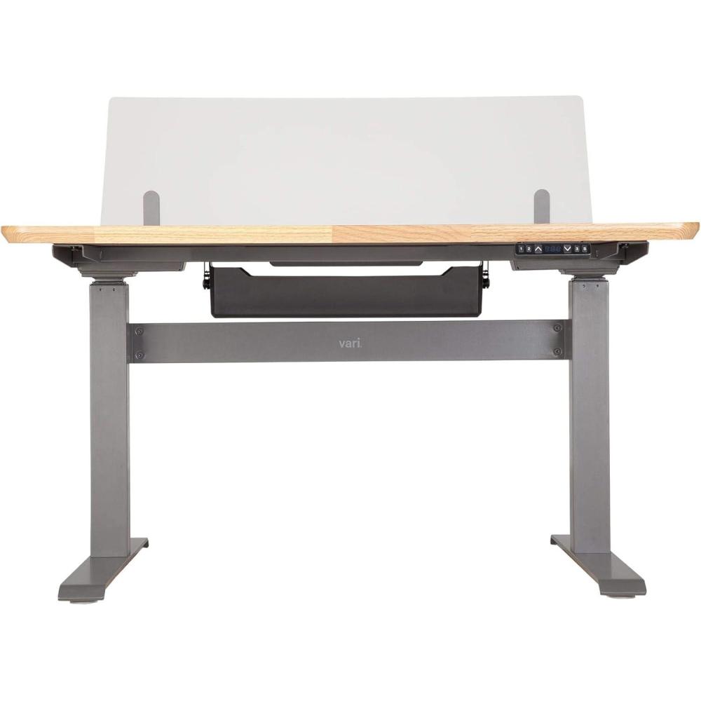 imageVari Acrylic Modesty Panel 48  Privacy Divider for Above or Below Desktop  Easily Clamps to Desk with No Tools Required  Durable Frosted Acrylic Finish48 Inch