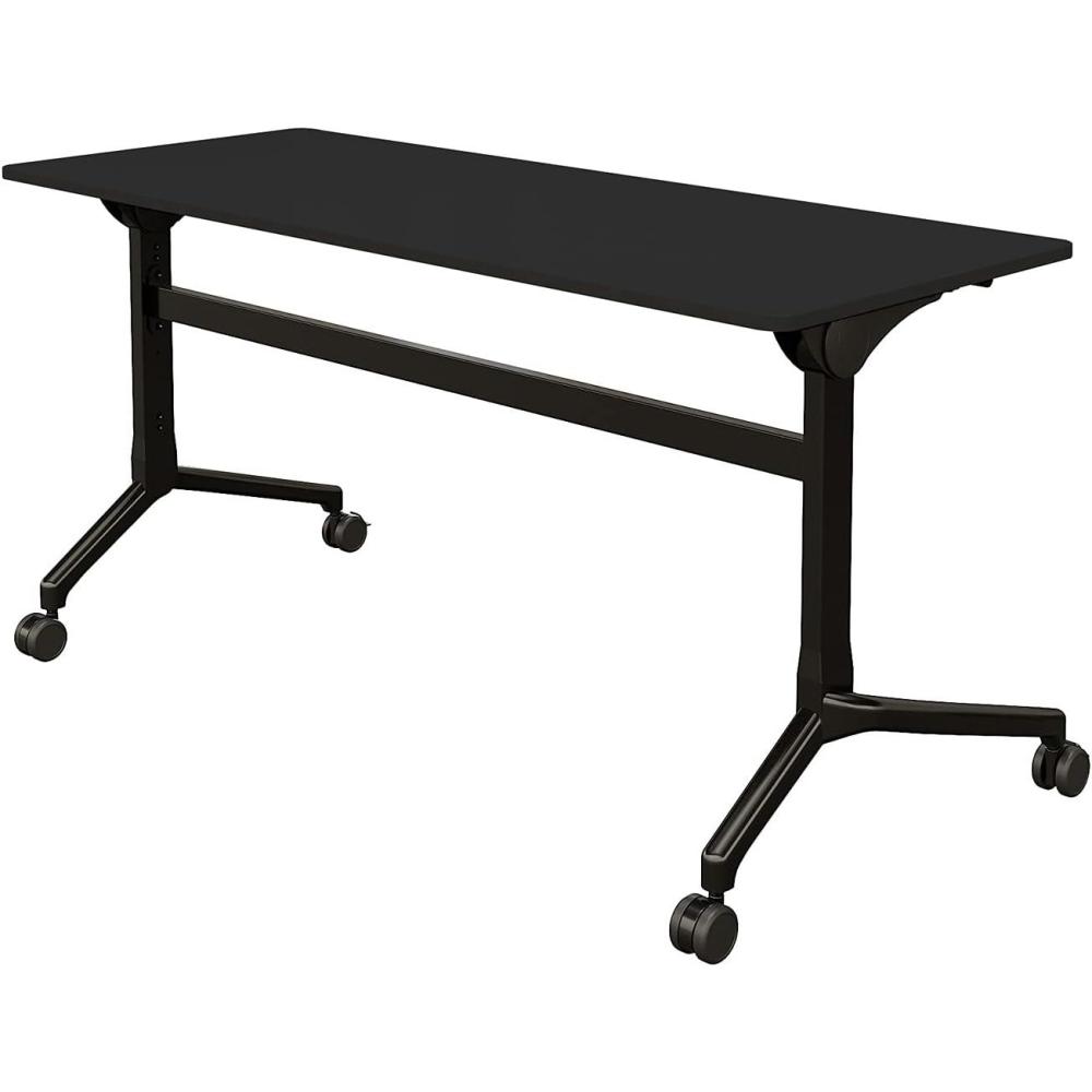 imageVari Flip Top Training Table 5  Foldable Top and Rolling Casters for Easy Storage and Flexibility  Included Linking Brackets to Connect Tables Together  Black