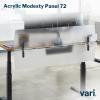 Vari Acrylic Modesty Panel 48 – Privacy Divider for Above or Below Desktop – Easily Clamps to Desk with No Tools Required – Durable Frosted Acrylic Finish(72 Inch)
