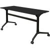 Vari Flip Top Training Table 5′ – Foldable Top and Rolling Casters for Easy Storage and Flexibility – Included Linking Brackets to Connect Tables Together – (Black)