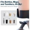 Vari Cup Holder with Bag and Backpack Hook – Home or Office Desk Accessory – Fits Water Bottles, Tumblers, Cups, and Mugs – Durable and Sturdy Clamp Design