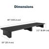 Vari Modern Monitor Riser – Large Dual Monitor Stand – Elevated Desk Shelf for Home Office Organization – Durable and Lightweight – Ideal for Computer and Gaming Setup – Black, 40”x10”x4”