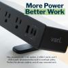 Vari Power Hub 4th Gen – Desk Mount Charging Station with 5 AC Outlets, 2 USB-C Ports, and 1 USB-A Port – Fast 45W Power Delivery, 12’ Cord, Clamp-On Design for Easy Install