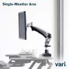 Vari Single Monitor Arm – VESA Monitor Mount w/ 360 Degree Adjustment – Monitor up to 27 inches, 19.8 lbs – Single Monitor Mount with Full Adjustability – Computer Monitor Stand for Home or Office(Single-Monitor Arm)