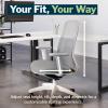 Vari Ascent Ergonomic Desk Chair for Home Office with Wheels, Breathable Mesh Back, Lumbar Support, Adjustable Seat Depth & Height, 20 Degree Tilt Function – Easy Assembly (Cloud White/Steel Blue)(Cloud White/Fog Grey)