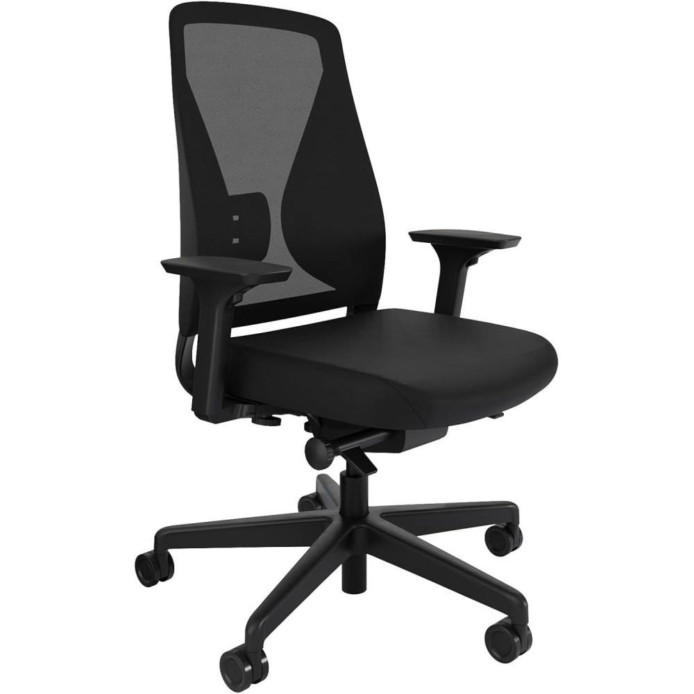 imageVari TempurPedic Ergonomic Office Chair  Mesh Back Desk Chair with Adjustable Lumbar Support Recline Seat Depth ampamp Swivel Wheels for Home Office BlackDeep BlueBlackBlack
