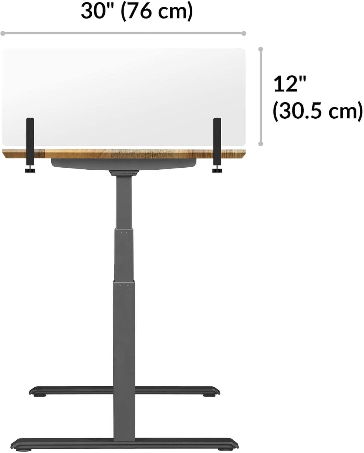 imageVari Acrylic Privacy Panel 30  Privacy Divider for Above Desktop  Easily Clamps to Desk or Table with No Tools Required  Durable Frosted Acrylic Finish30 Inch