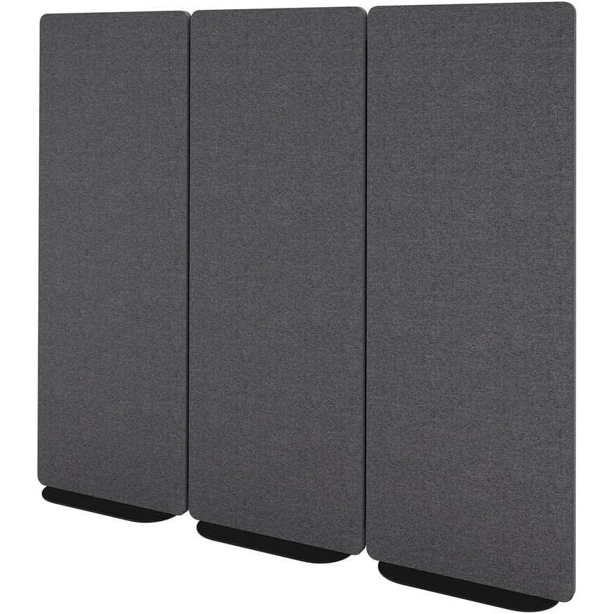 imageVari Privacy Screen  Sturdy Modern Three Panel Privacy Partition Great for Home or Office 6325quot H x 72quot W Grey