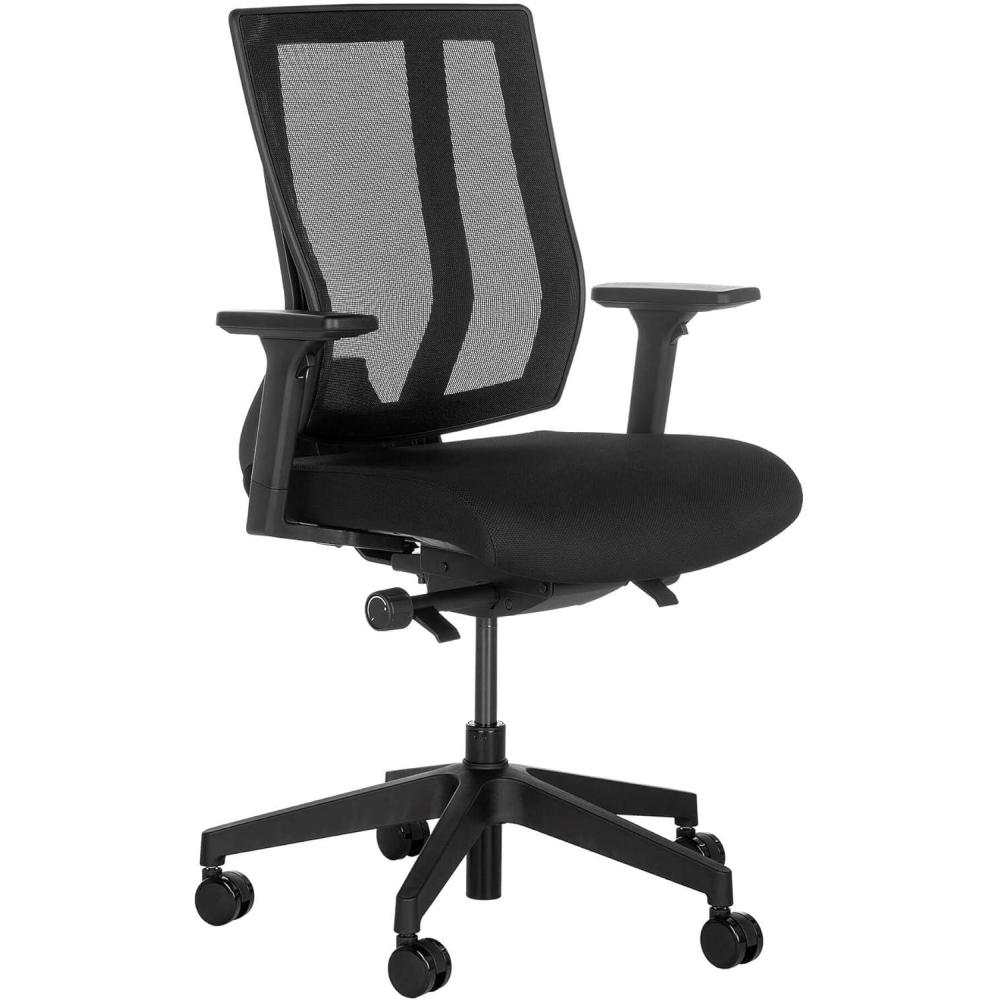 imageVari Foundation Chair  Ergonomic Home Office Desk Chair  Adjustable Height Tilt and Armrests Breathable Mesh Lumbar Support  Swivel Rolling Task Chair for Office or Study BlackBlack
