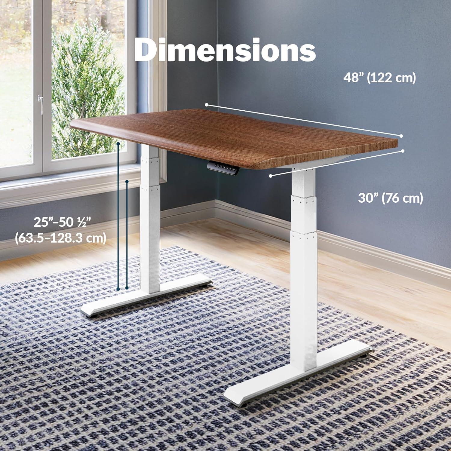 imageVari ComfortEdge Electric Height Adjustable Standing Desk 40x26 Varidesk SitStand Desk for Home Office Sloped Ergonomic Front Edge Stable Legs Easy Assembly 2 Boxes Walnut TopWhite LegsWalnut Top White Legs