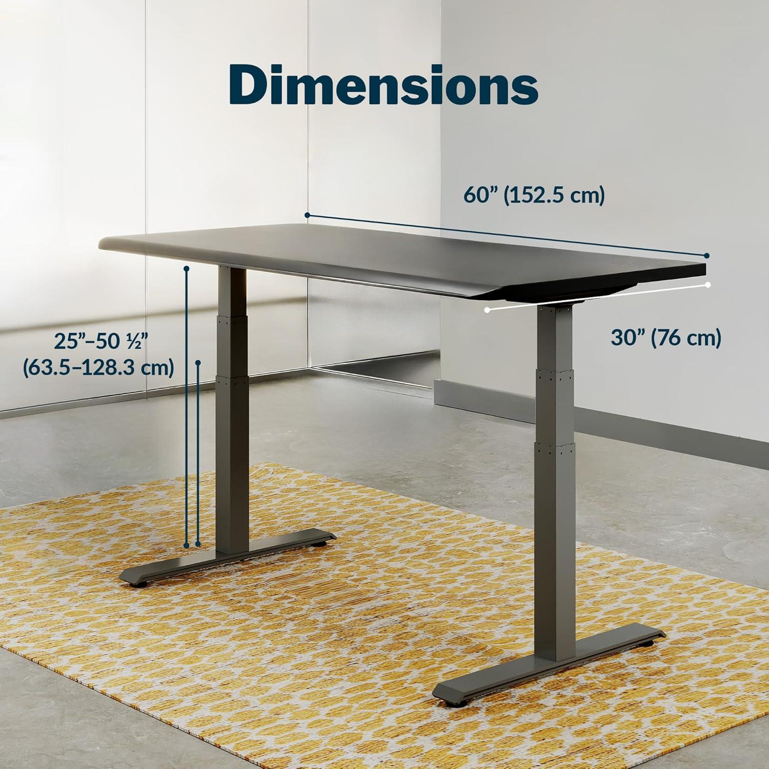 imageVari ComfortEdge Electric Height Adjustable Standing Desk 40x26 Varidesk SitStand Desk for Home Office Sloped Ergonomic Front Edge Stable Legs Easy Assembly 2 Boxes Walnut TopWhite LegsBlack Top Slate Legs