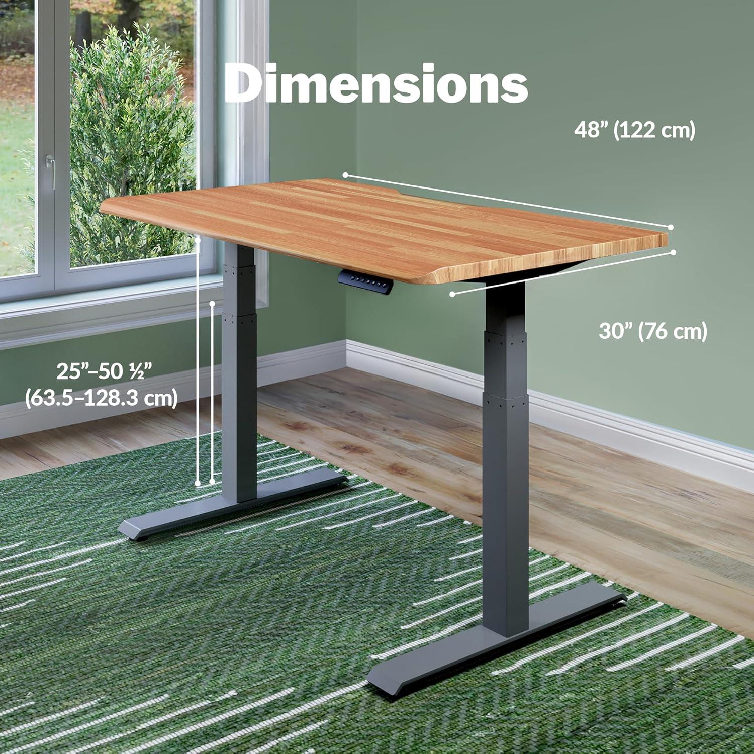 imageVari ComfortEdge Electric Height Adjustable Standing Desk 40x26 Varidesk SitStand Desk for Home Office Sloped Ergonomic Front Edge Stable Legs Easy Assembly 2 Boxes Walnut TopWhite LegsButcher Block Top Slate Legs