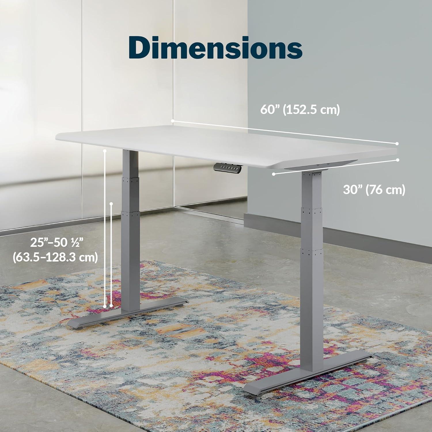 imageVari ComfortEdge Electric Height Adjustable Standing Desk 40x26 Varidesk SitStand Desk for Home Office Sloped Ergonomic Front Edge Stable Legs Easy Assembly 2 Boxes Walnut TopWhite LegsWhite Top Silver Legs