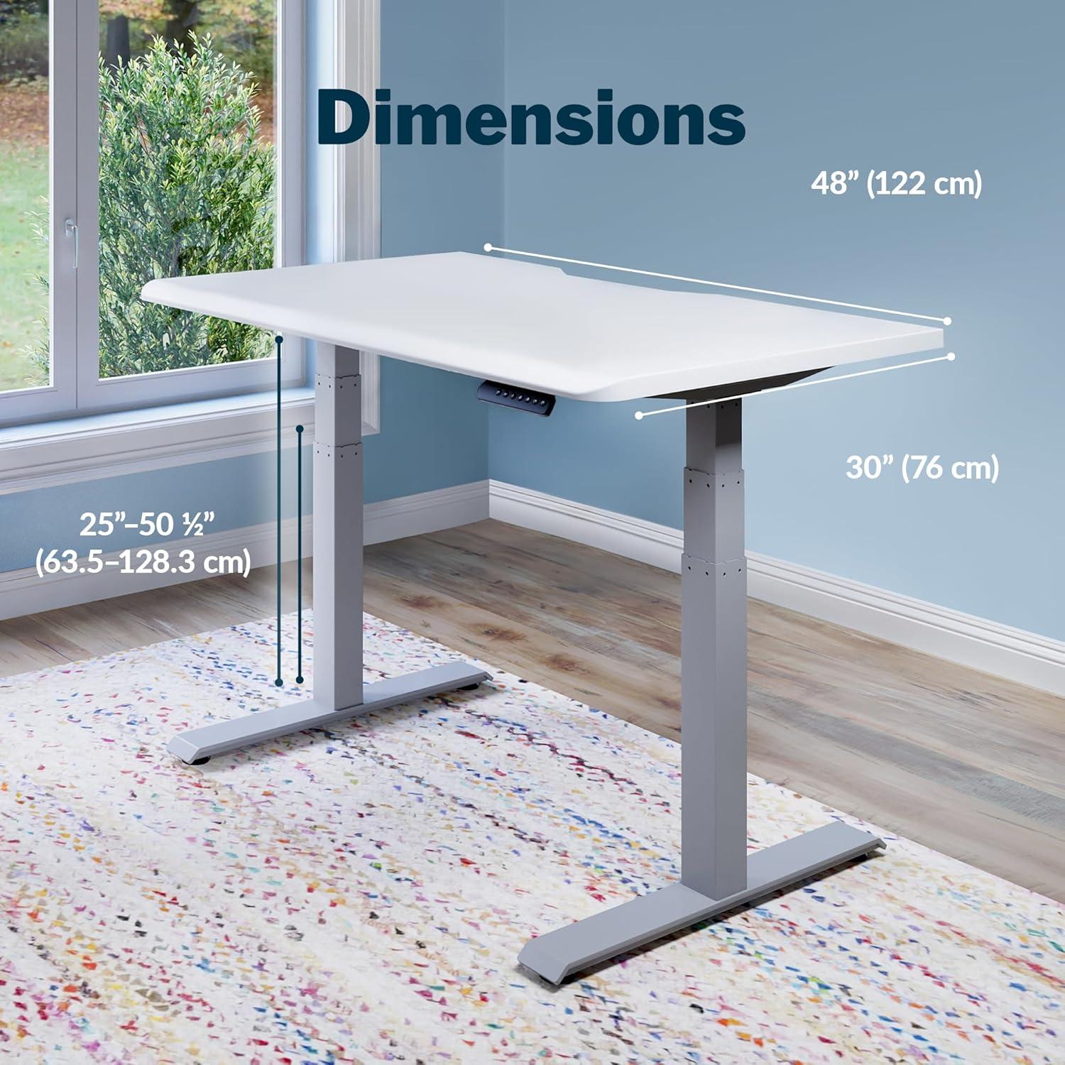 imageVari ComfortEdge Electric Height Adjustable Standing Desk 40x26 Varidesk SitStand Desk for Home Office Sloped Ergonomic Front Edge Stable Legs Easy Assembly 2 Boxes Walnut TopWhite LegsWhite Top Silver Legs