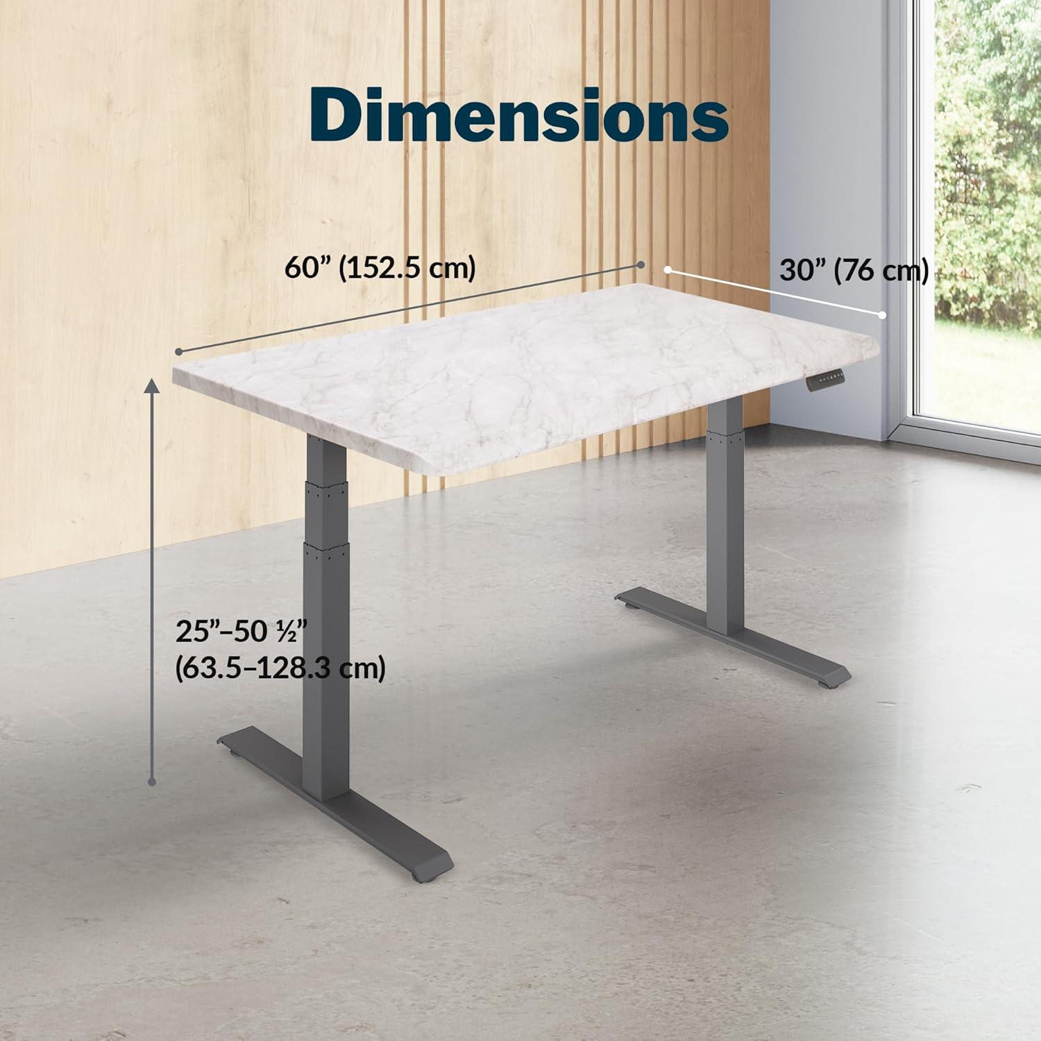 imageVari ComfortEdge Electric Height Adjustable Standing Desk 40x26 Varidesk SitStand Desk for Home Office Sloped Ergonomic Front Edge Stable Legs Easy Assembly 2 Boxes Walnut TopWhite LegsMarble Top Slate Legs