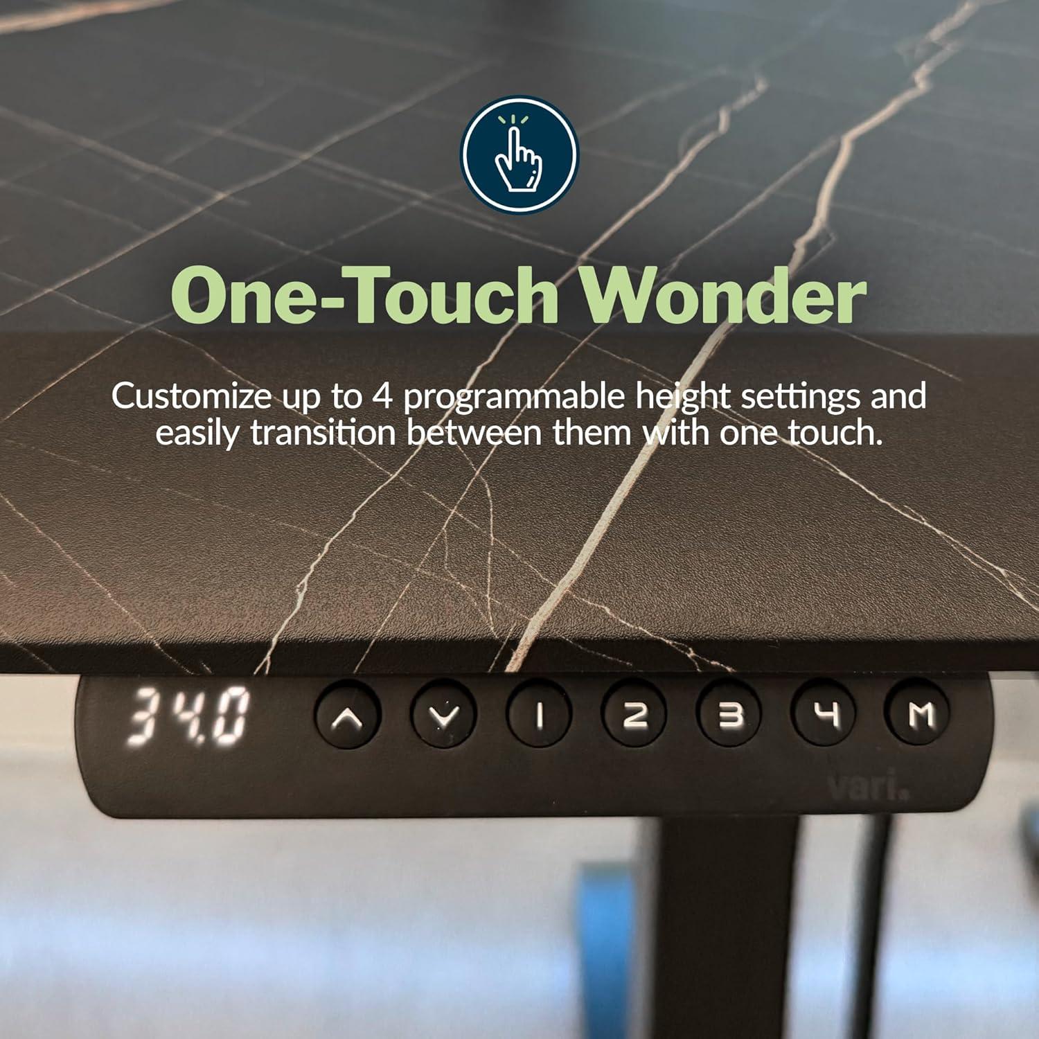 imageVari ComfortEdge Electric Height Adjustable Standing Desk 40x26 Varidesk SitStand Desk for Home Office Sloped Ergonomic Front Edge Stable Legs Easy Assembly 2 Boxes Walnut TopWhite LegsBlack Marble Top Slate Legs