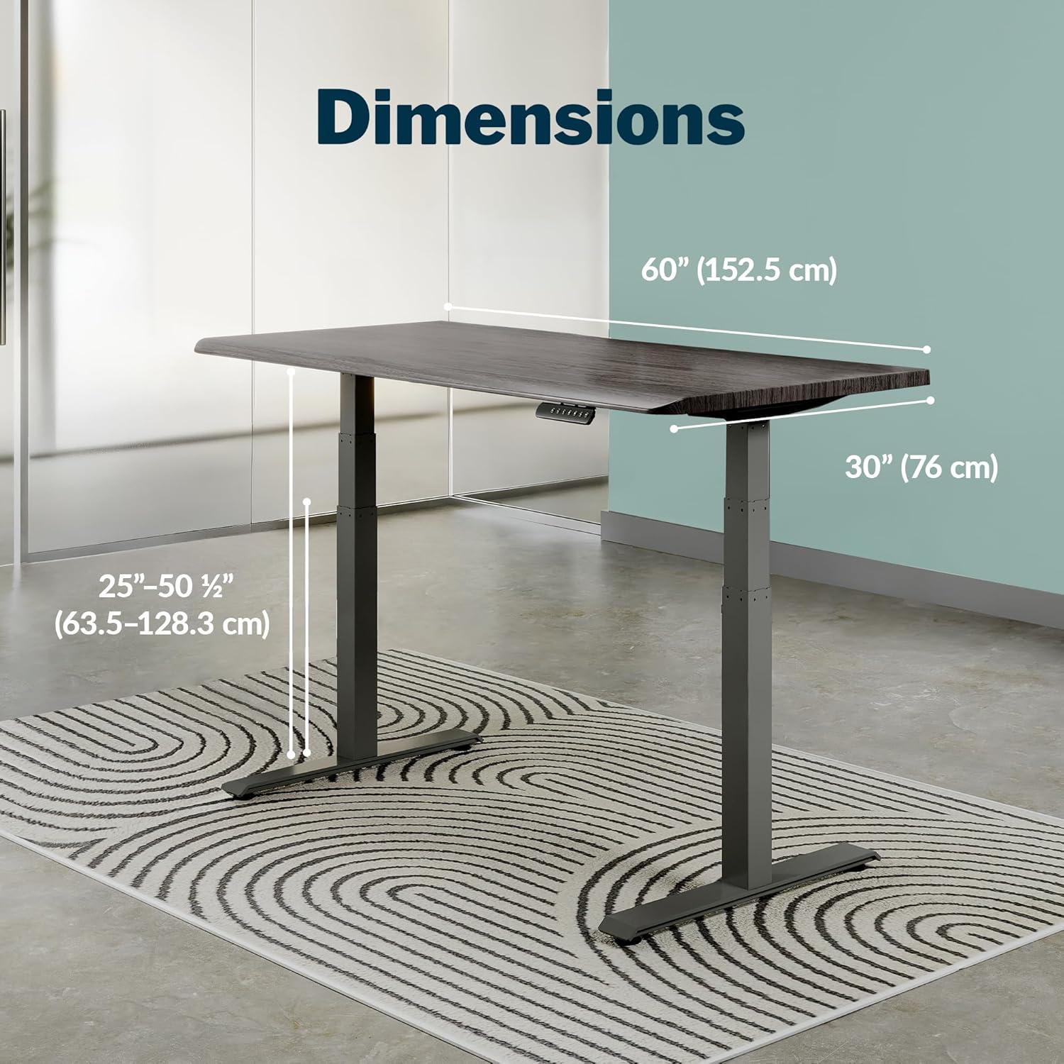 imageVari ComfortEdge Electric Height Adjustable Standing Desk 40x26 Varidesk SitStand Desk for Home Office Sloped Ergonomic Front Edge Stable Legs Easy Assembly 2 Boxes Walnut TopWhite LegsEspresso Top Slate Legs