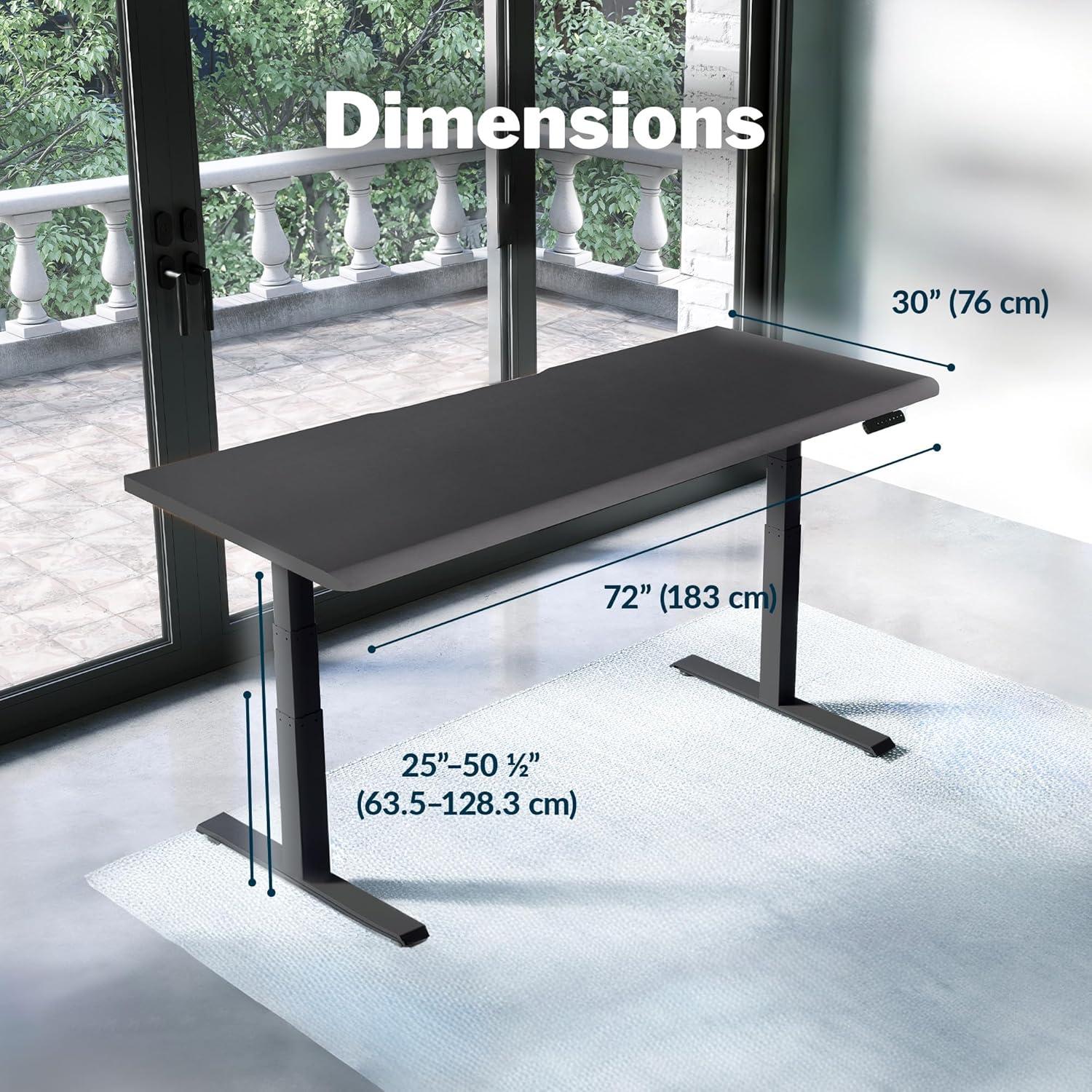 imageVari ComfortEdge Electric Height Adjustable Standing Desk 40x26 Varidesk SitStand Desk for Home Office Sloped Ergonomic Front Edge Stable Legs Easy Assembly 2 Boxes Walnut TopWhite LegsBlack Top Black Legs