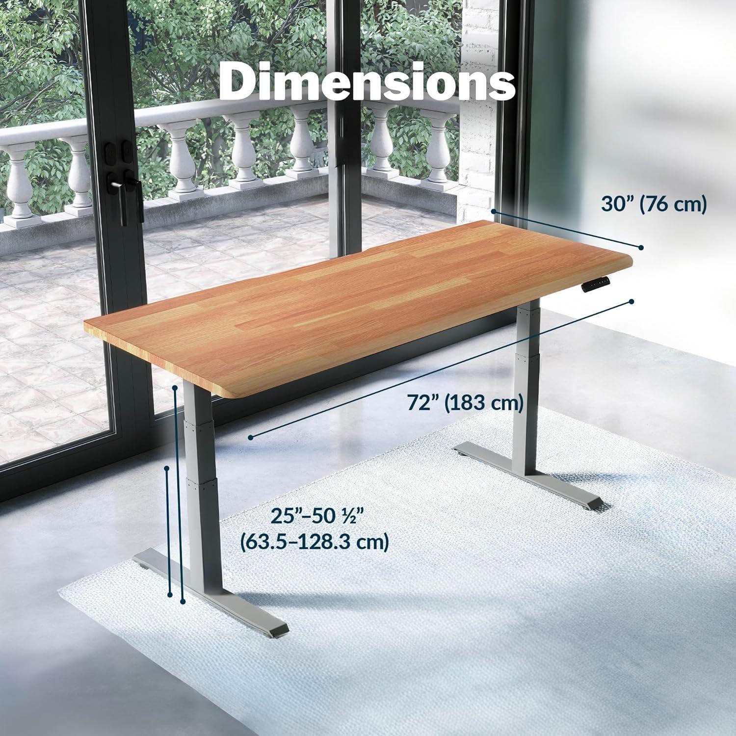 imageVari ComfortEdge Electric Height Adjustable Standing Desk 40x26 Varidesk SitStand Desk for Home Office Sloped Ergonomic Front Edge Stable Legs Easy Assembly 2 Boxes Walnut TopWhite LegsButcher Block Top Slate Legs